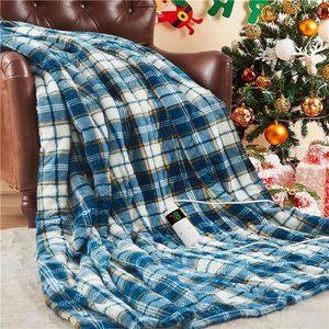 Electric Heated Throw Blanket 50"x60", Fast Heating Blanket with Dual Control